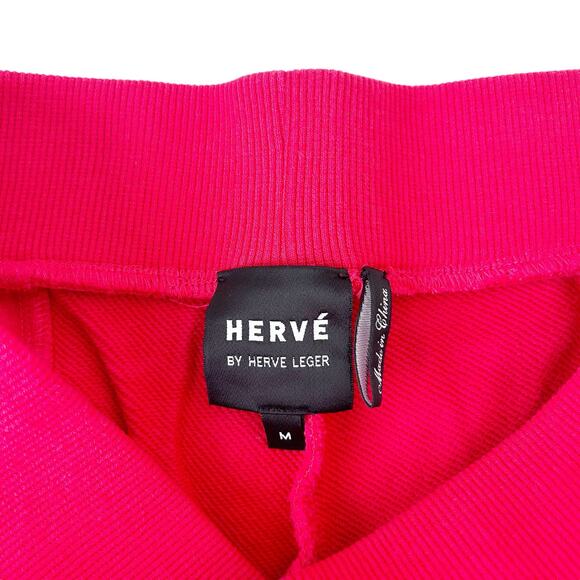Herve Leger Red Joggers Sz M - Picture 2 of 5